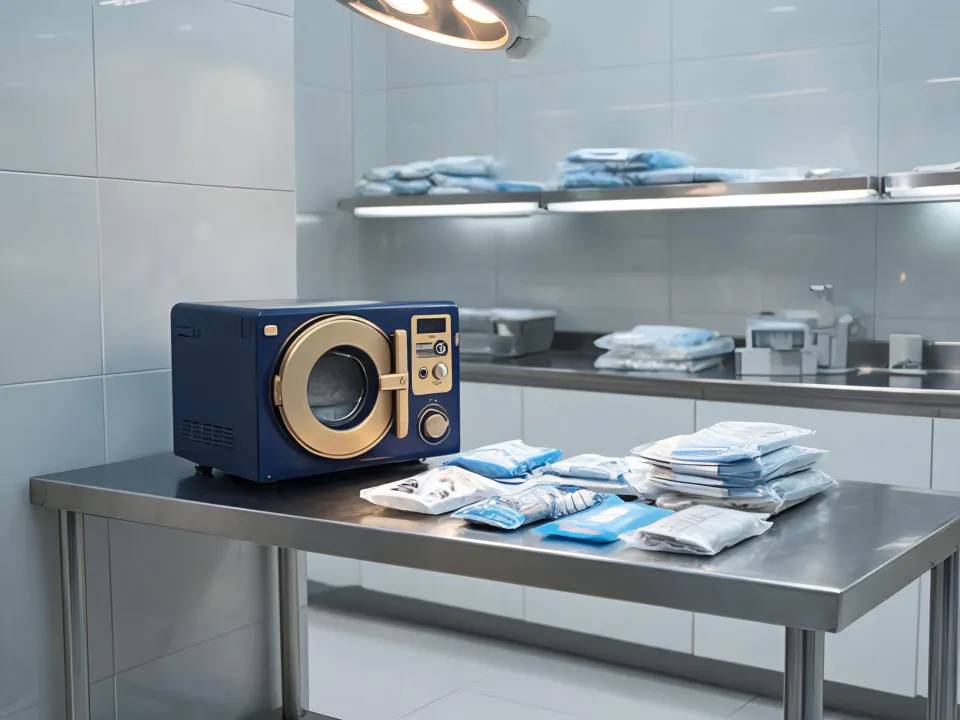 Tuttnauer tabletop autoclave in a dental sterilization room